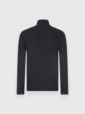 Rain wool full zip blue navy