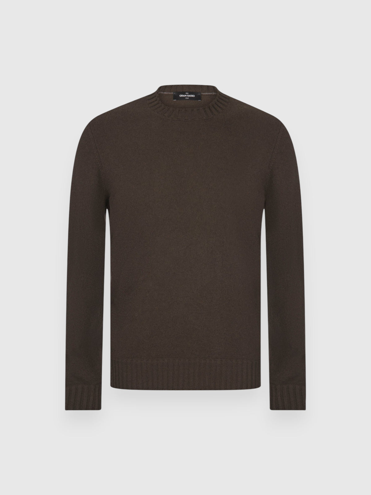 Felted cashmere crew neck dark green