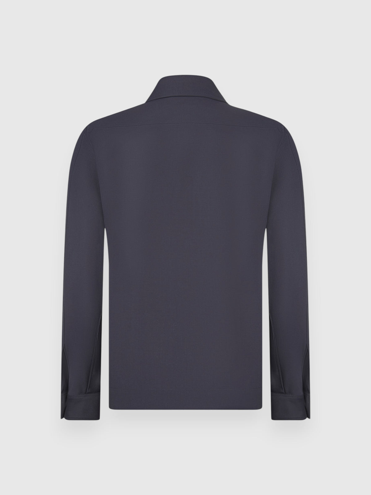 Technical wool overshirt blue navy