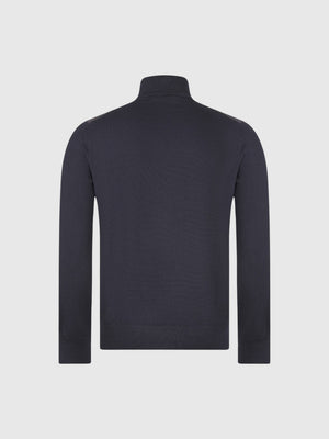 Alcantara and merinos full zip blue navy
