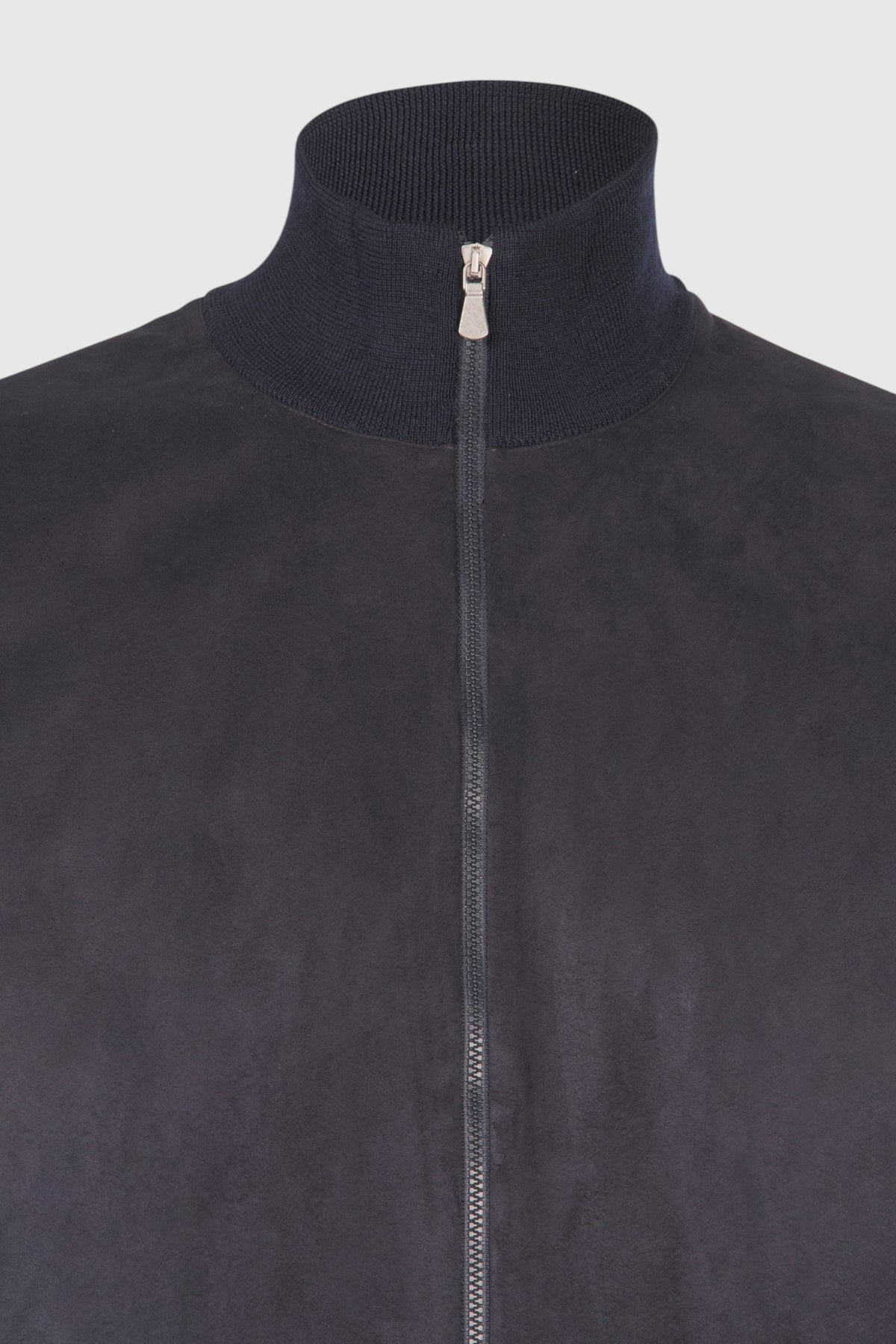 Alcantara and merinos full zip blue navy