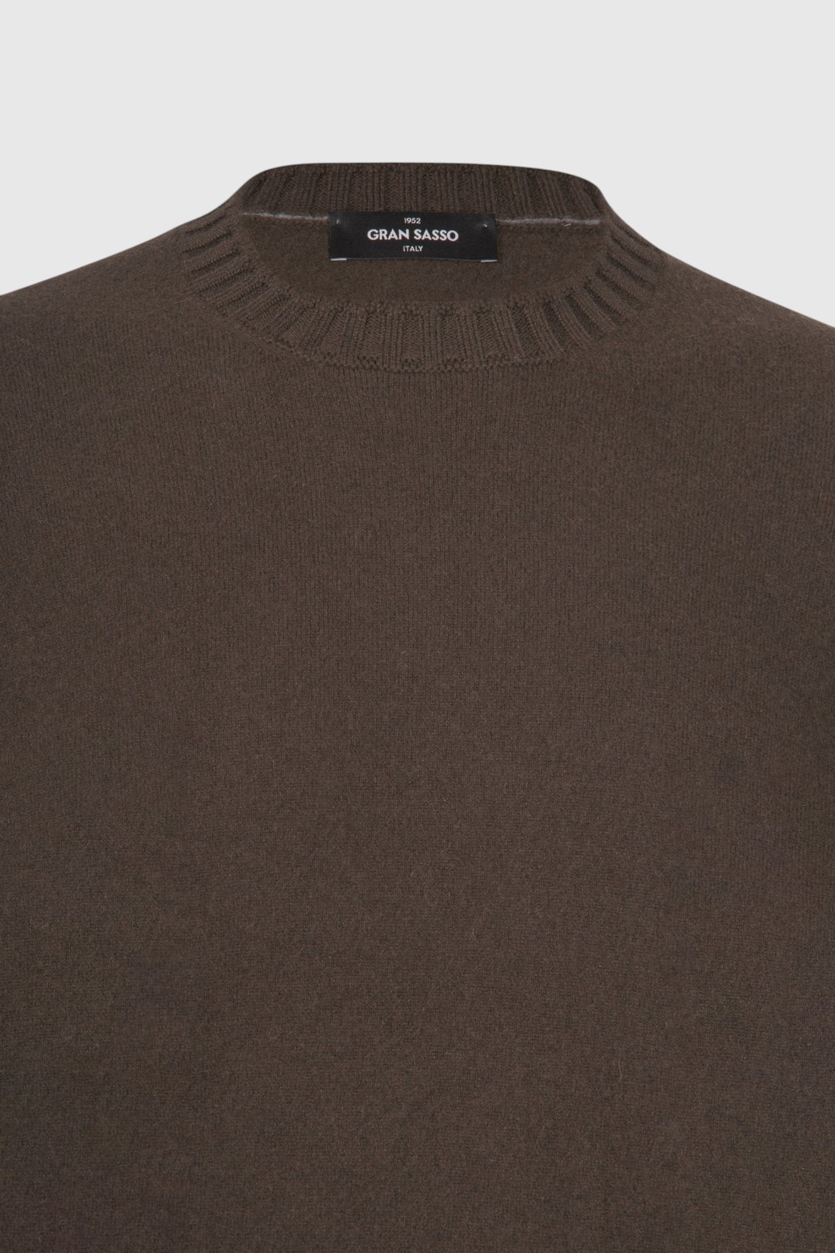Felted cashmere crew neck dark green