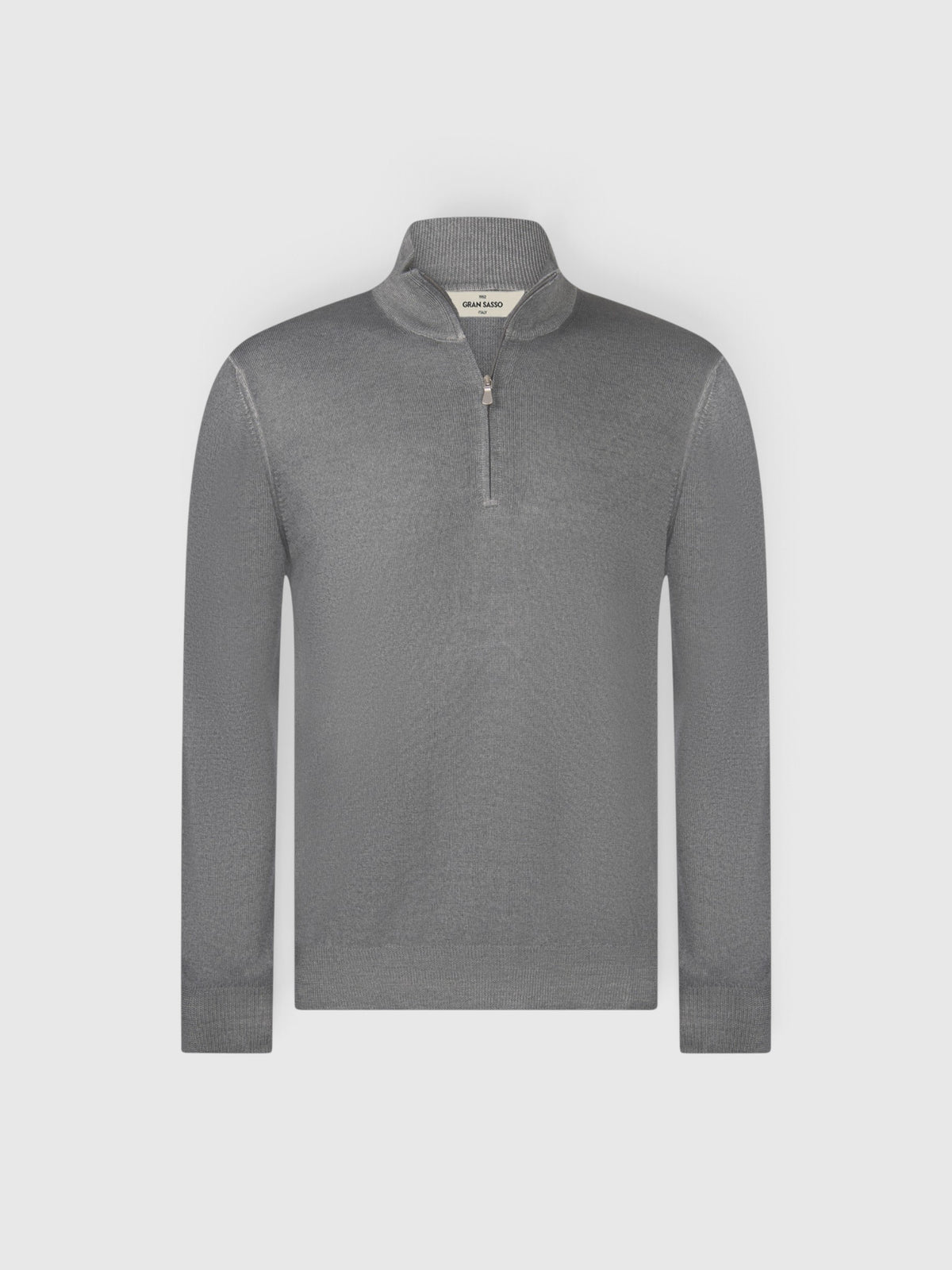 Vintage merinos mock zip Concrete Grey