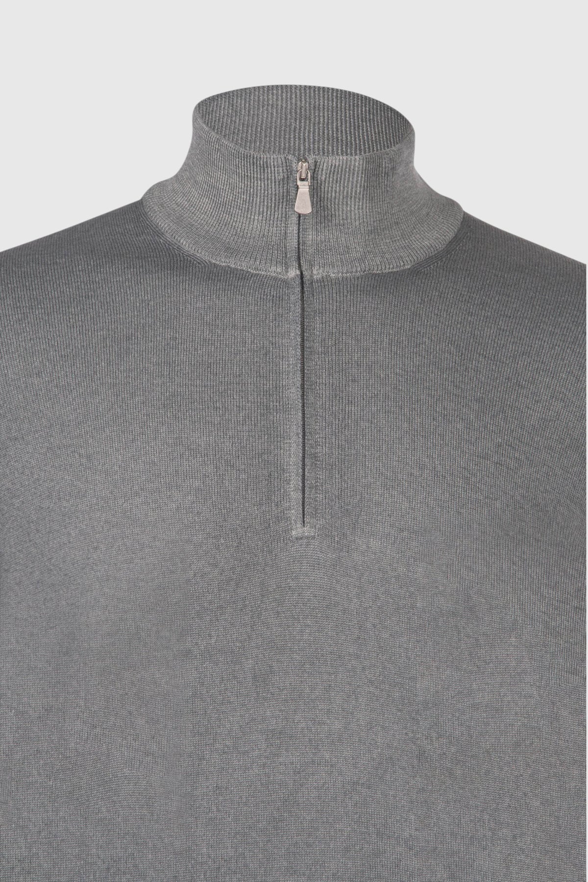Vintage merinos mock zip Concrete Grey