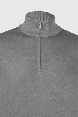 Vintage merinos mock zip Concrete Grey