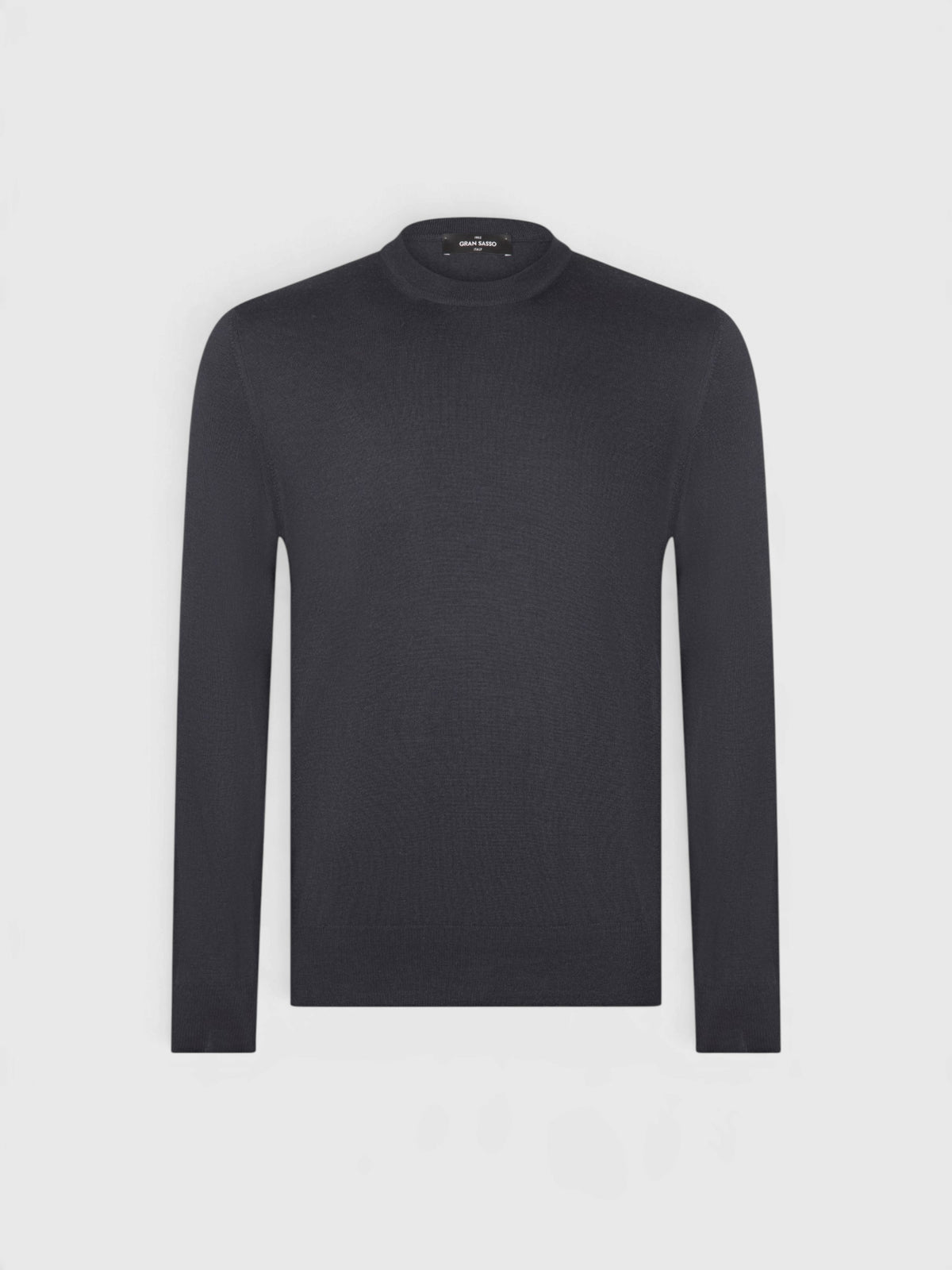 Cashmere silk and wool crew neck blue navy