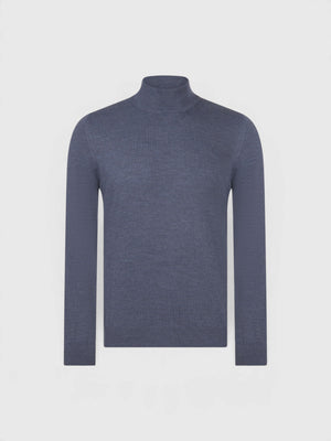 Mock merinos wool Denim Blue