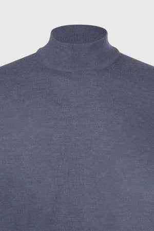 Mock merinos wool Denim Blue