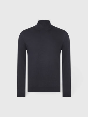 Mock merinos wool Navy Blue