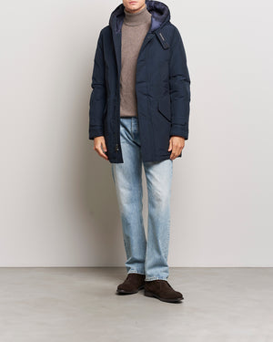 POLAR HIGH COLLAR PARKA MELTON BLUE