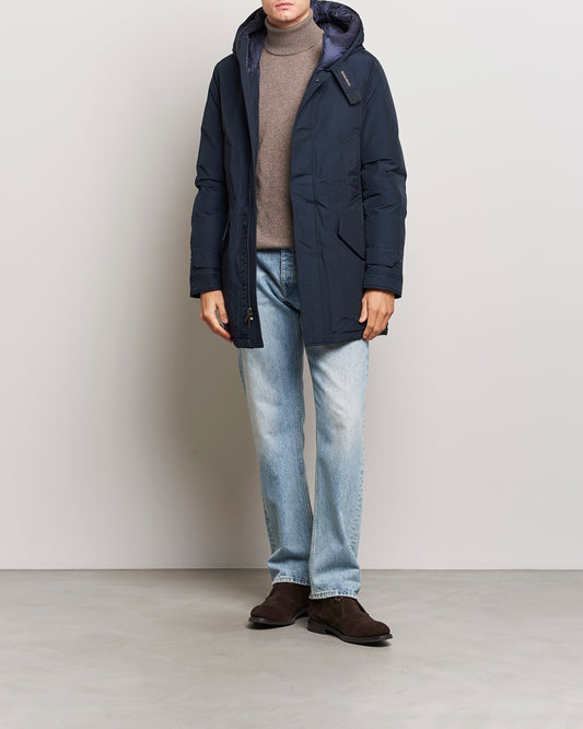 POLAR HIGH COLLAR PARKA MELTON BLUE