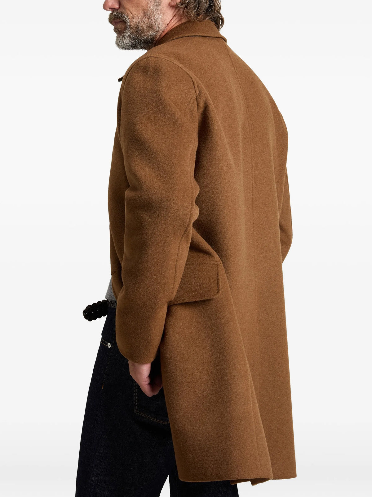 DOUBLE WOOL COAT BROWN