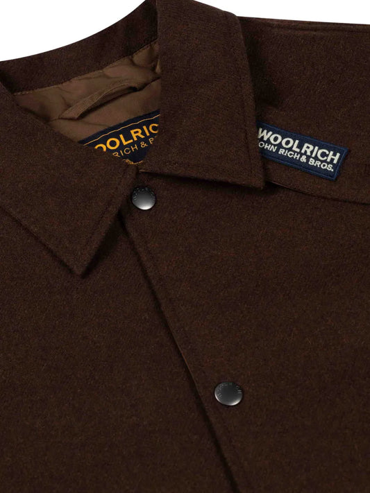 WOOL KEATING SHIRT JACKET DARK BROWN