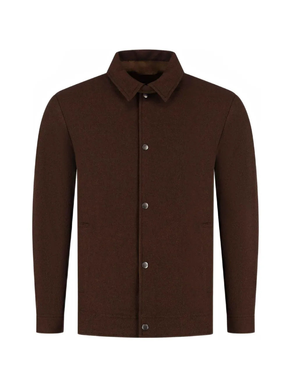WOOL KEATING SHIRT JACKET DARK BROWN