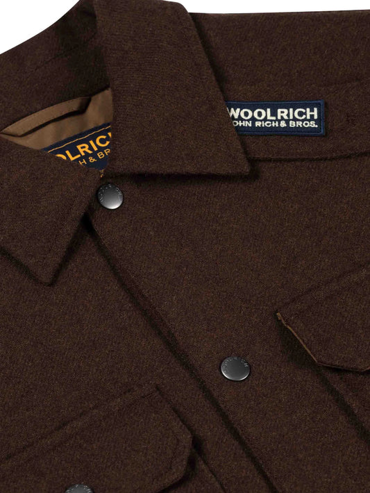 WOOL ALASKAN SHIRT JACKET DARK BROWN