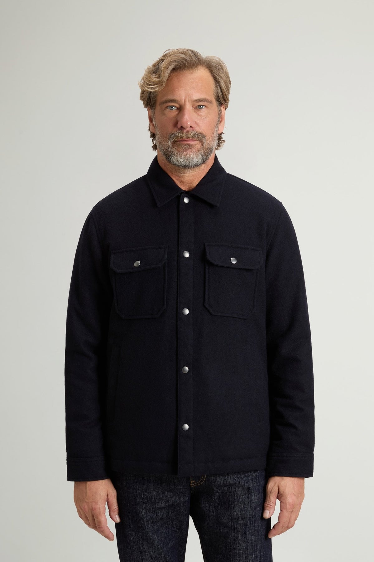 WOOL ALASKAN SHIRT JACKET MELTON BLUE