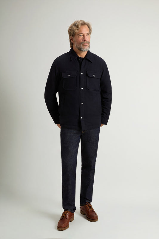 WOOL ALASKAN SHIRT JACKET MELTON BLUE