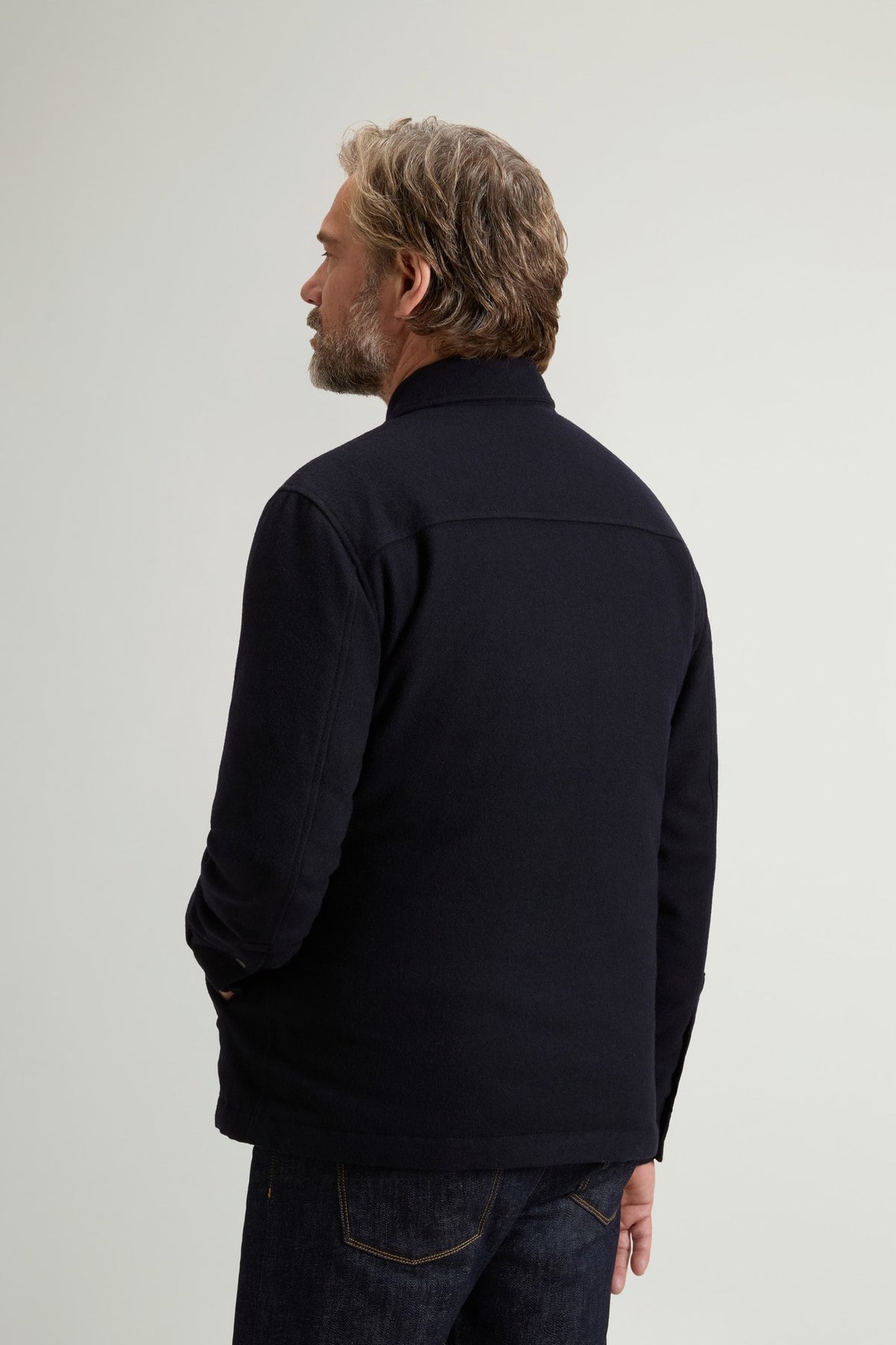 WOOL ALASKAN SHIRT JACKET MELTON BLUE