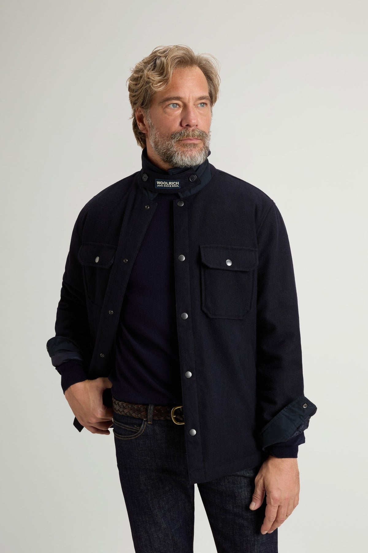WOOL ALASKAN SHIRT JACKET MELTON BLUE