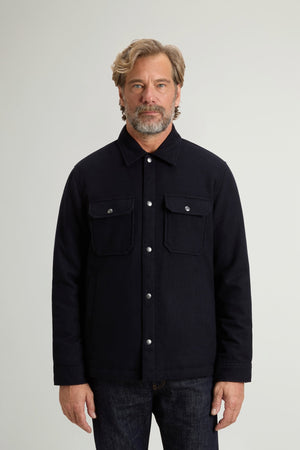 WOOL ALASKAN SHIRT JACKET MELTON BLUE