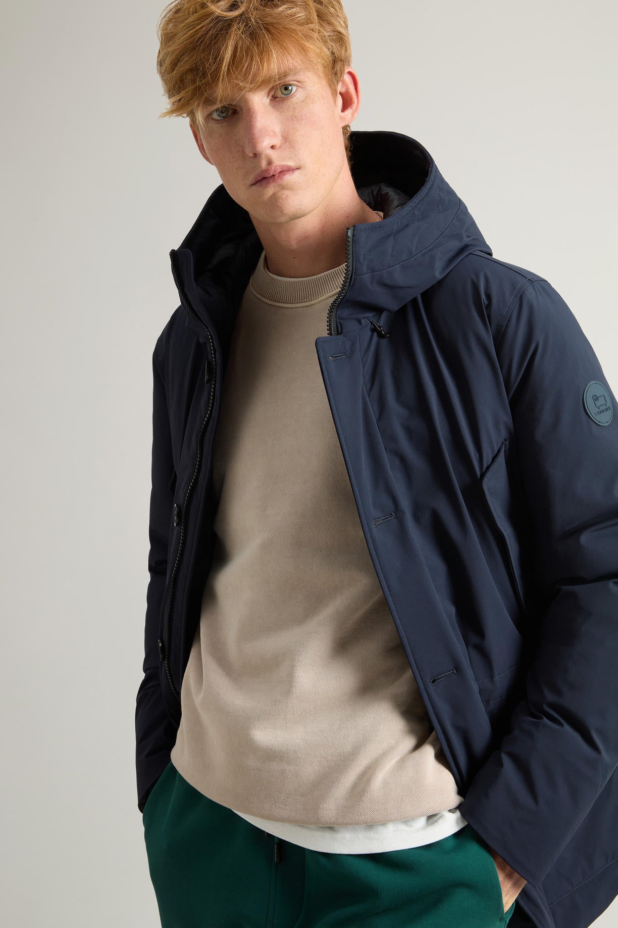 Arctic Parka aus Stretch-Nylon Blue