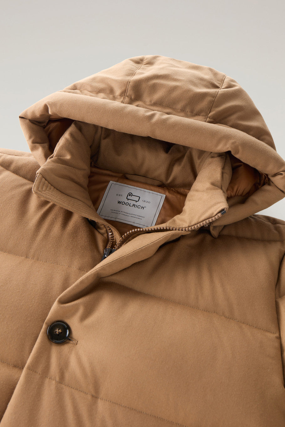 Woolrich Langer Parka aus Wolle von Vitale Barberis Canonico Camel