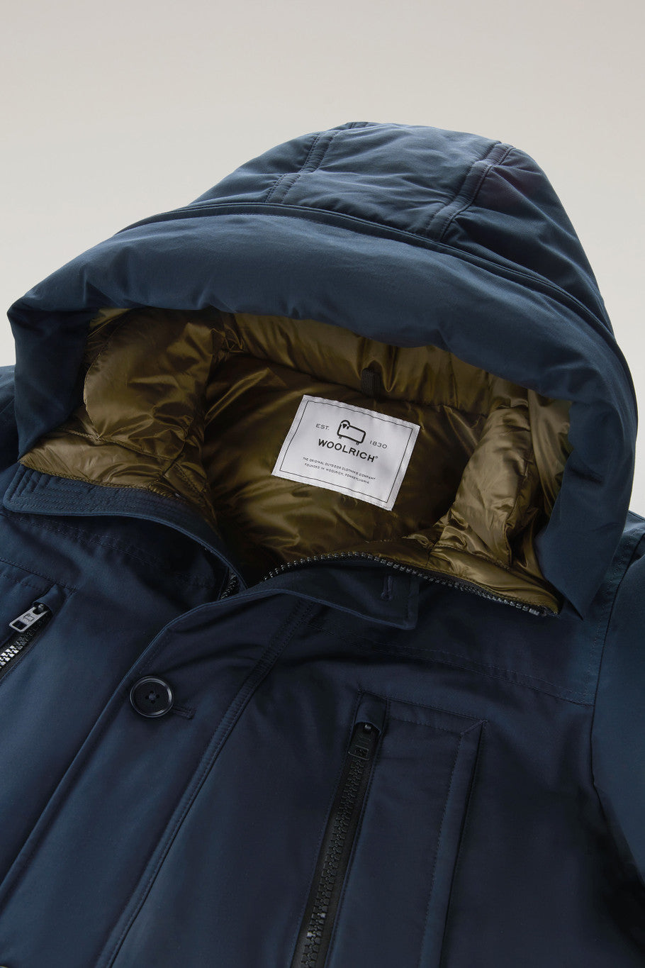 Woolrich Arctic Parka Evolution aus Ramar Cloth Melton Blue