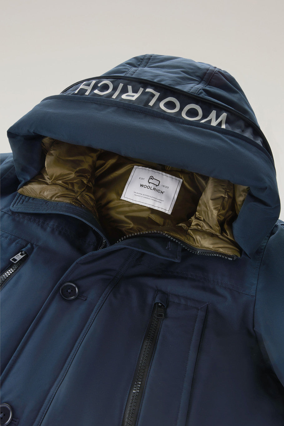 Woolrich Arctic Parka Evolution aus Ramar Cloth Melton Blue