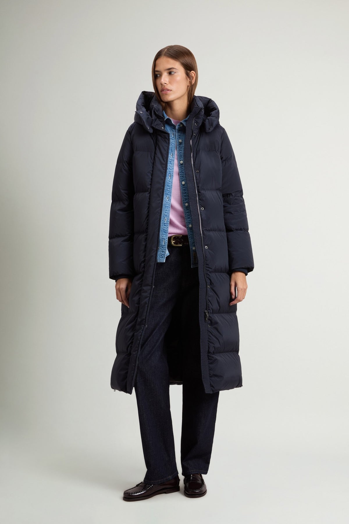 KELLY LONG PARKA MELTON BLUE