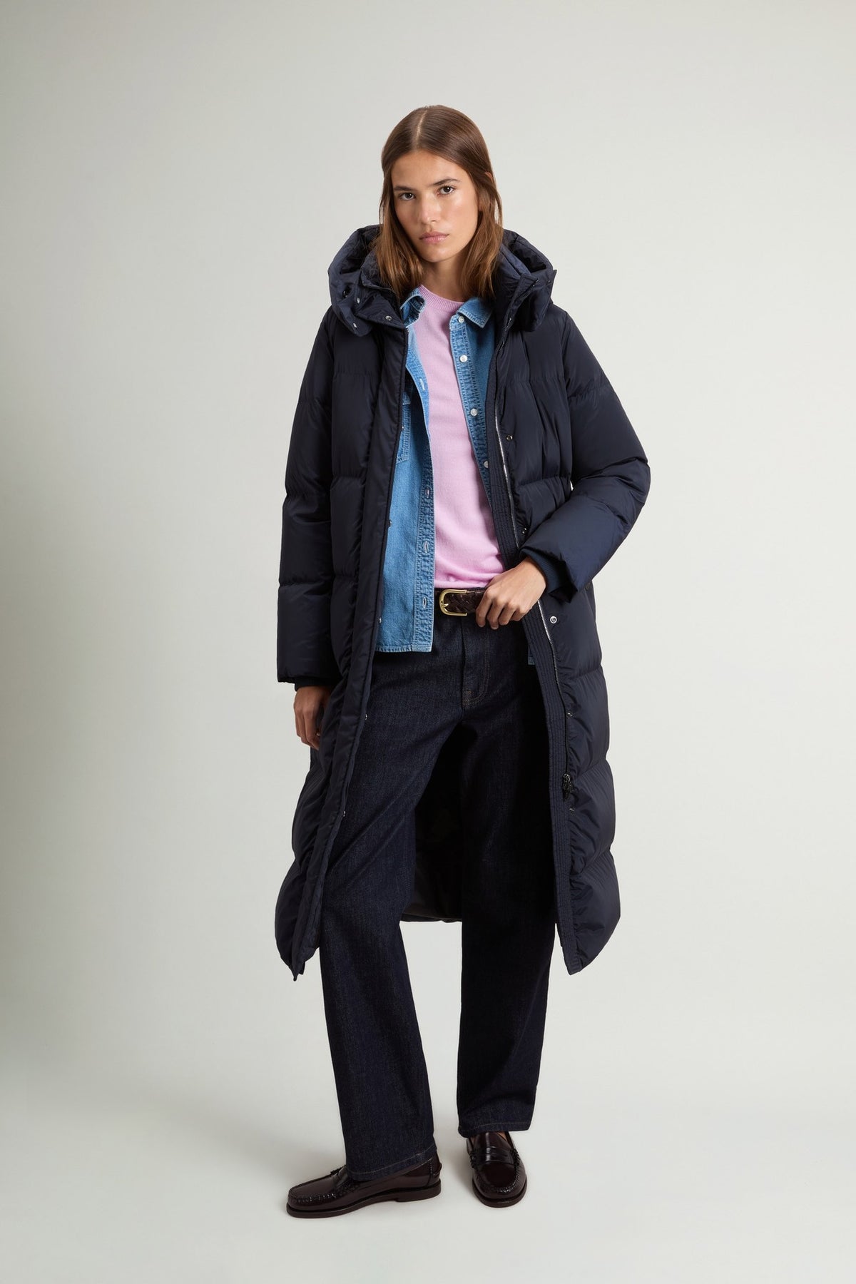 KELLY LONG PARKA MELTON BLUE