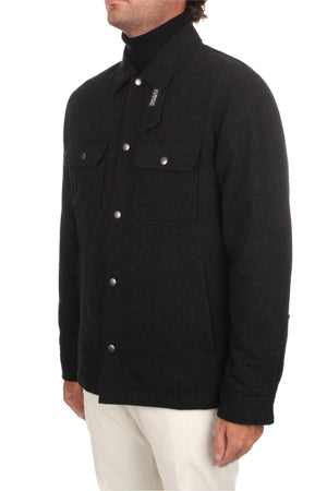 WOOL ALASKAN SHIRT JACKET BLACK MELANGE